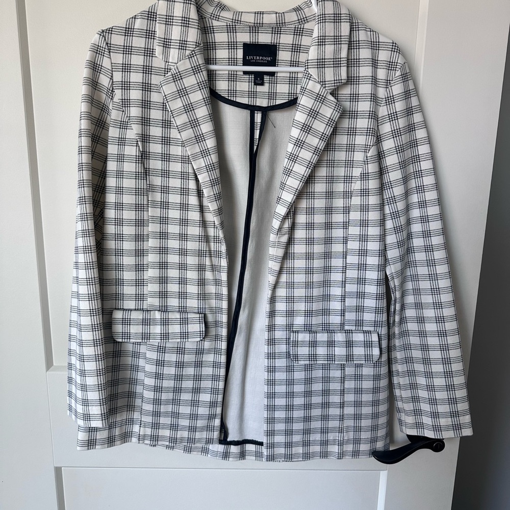 Liverpool Black and White Plaid Blazer